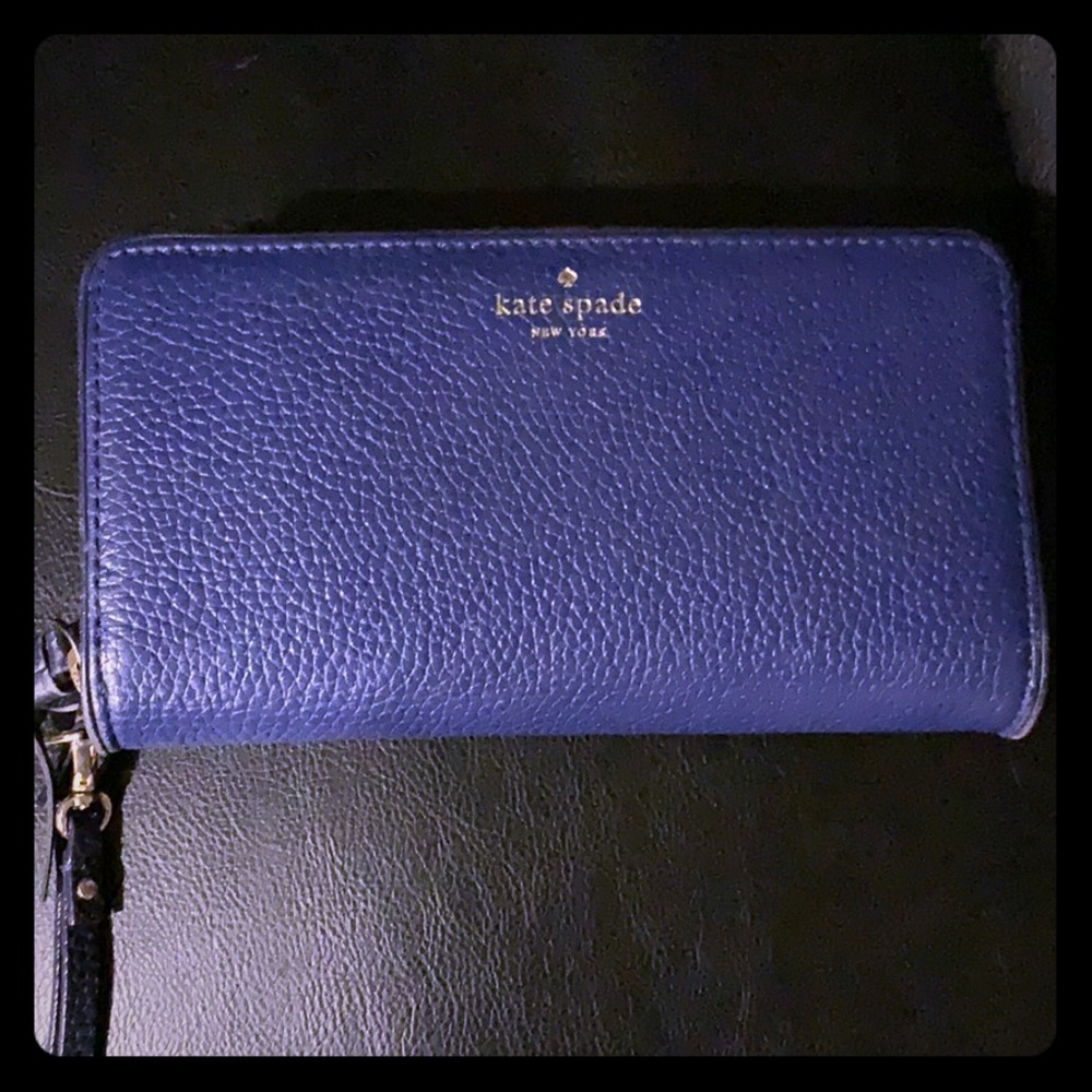 Kate space wristlet navy blue wallet.